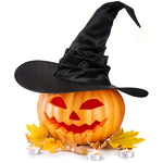 Witch Hat Satin-Like Fabric Adjustable Fit Wide Brim