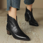 Women's Ankle Boots Back Zip Cushioned Insole Low Heel