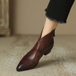 Women's Ankle Boots Back Zip Cushioned Insole Low Heel