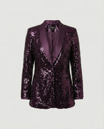 Women's Blazer All-Over Sparkling Pattern Classic Lapel Collar