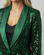 Women's Blazer All-Over Sparkling Pattern Classic Lapel Collar