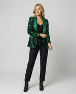 Women's Blazer All-Over Sparkling Pattern Classic Lapel Collar