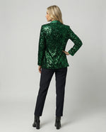 Women's Blazer All-Over Sparkling Pattern Classic Lapel Collar