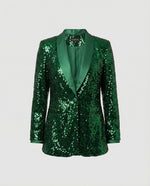 Women's Blazer All-Over Sparkling Pattern Classic Lapel Collar