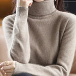 Women's Cashmere Sweater 100% Cashmere Lightweight Fitted Turtleneck