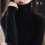 Women's Cashmere Sweater 100% Cashmere Lightweight Fitted Turtleneck