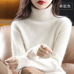 Women's Cashmere Sweater 100% Cashmere Lightweight Fitted Turtleneck