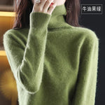 Women's Cashmere Sweater 100% Cashmere Lightweight Fitted Turtleneck