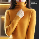 Women's Cashmere Sweater 100% Cashmere Lightweight Fitted Turtleneck