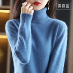 Women's Cashmere Sweater 100% Cashmere Lightweight Fitted Turtleneck