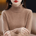 Women's Cashmere Turtleneck Sweater Lightweight Regular Fit