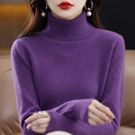 Women's Cashmere Turtleneck Sweater Lightweight Regular Fit