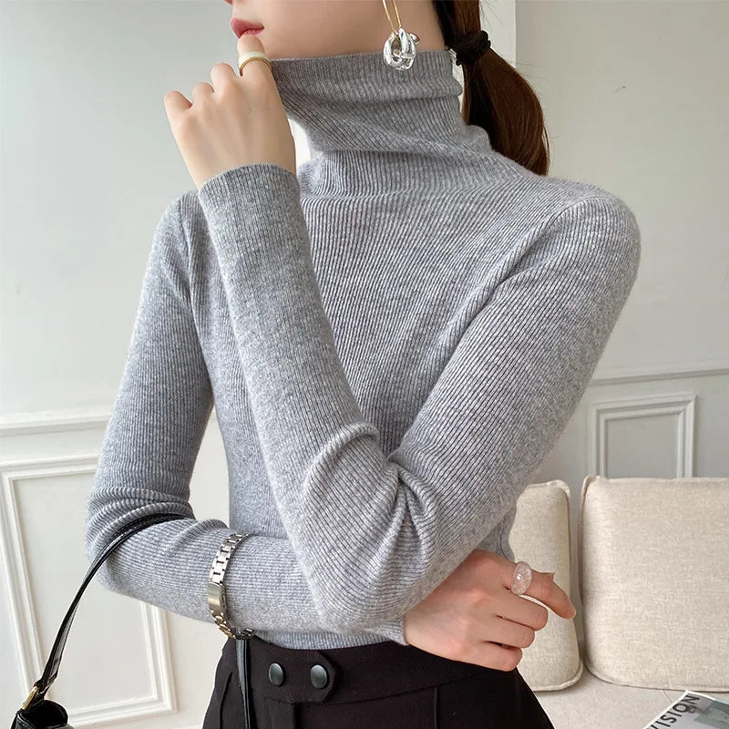 Women's Cashmere Turtleneck Sweater Slim Fit Lightweight Warmth