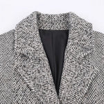 Women's Coat Wool Blend Herringbone Oversized Fit