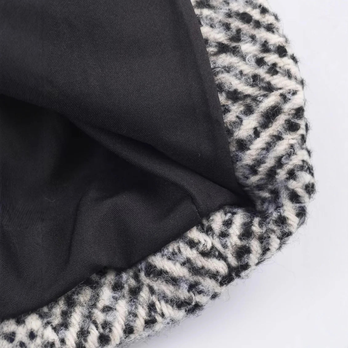 Women's Coat Wool Blend Herringbone Oversized Fit