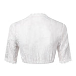 Women's Crop Top Floral Lace Deep V-Neck Elastic Hem