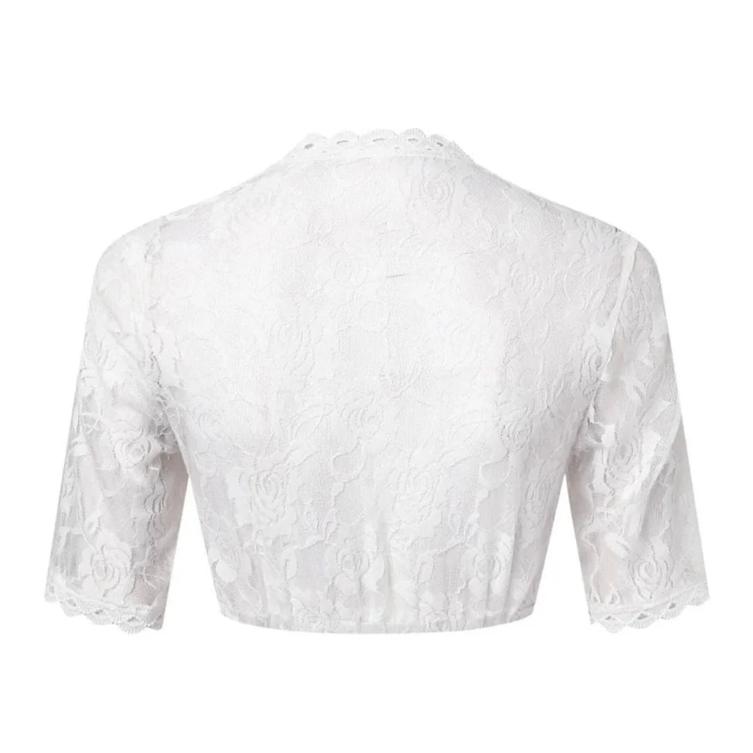 Women's Crop Top Floral Lace Deep V-Neck Elastic Hem