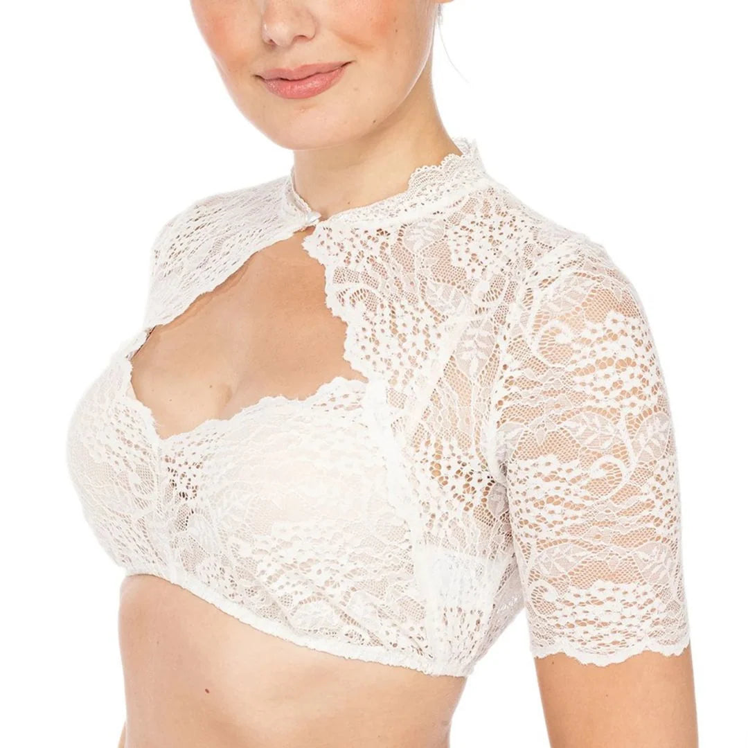 Women's Dirndl Blouse Lace Pattern Polyester
