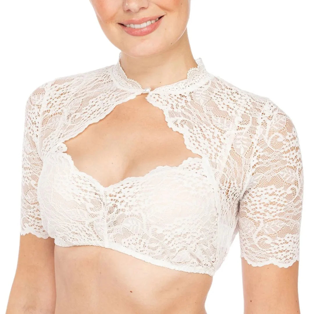 Women's Dirndl Blouse Lace Pattern Polyester