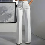 Women's Dress Pants High-Waist Straight-Leg Wrinkle-Resistant Polyester
