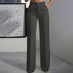 Women's Dress Pants High-Waist Straight-Leg Wrinkle-Resistant Polyester