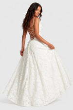Women's Dress Raised 3D Floral Lace A-Line Midi Maxi Adjustable Straps
