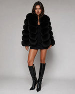Women's Faux Fur Jacket Soft Warm Tailored Fit