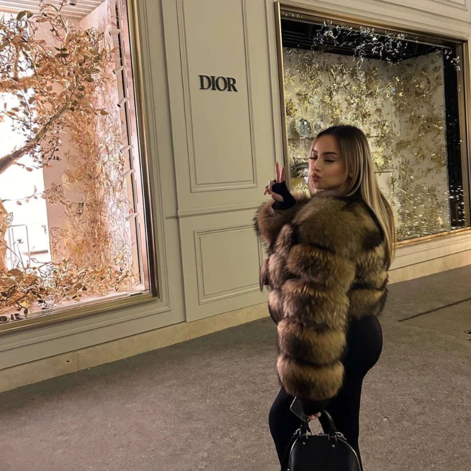 Women's Faux Fur Jacket Soft Warm Tailored Fit
