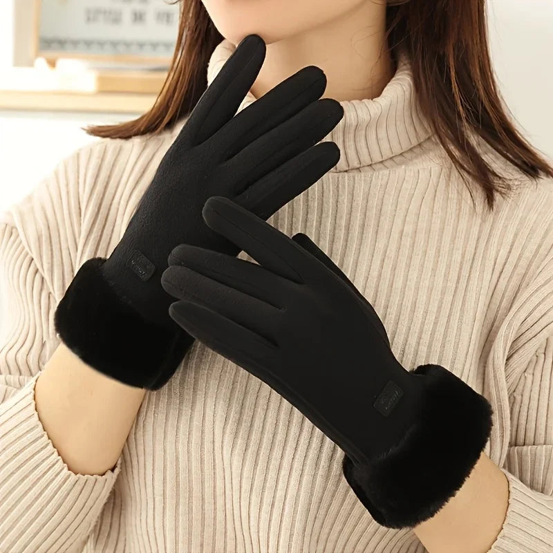 Women's Gloves Touchscreen Fingertips Windproof Warm Lining