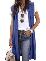 Women's Knit Vest Open Front Short Sleeve Machine Washable