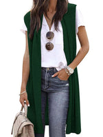 Women's Knit Vest Open Front Short Sleeve Machine Washable