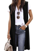 Women's Knit Vest Open Front Short Sleeve Machine Washable