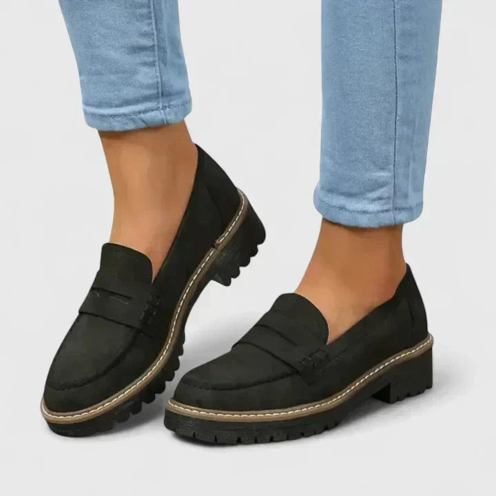 Women's Loafers Cushioned Footbed Slip-On Treaded Sole
