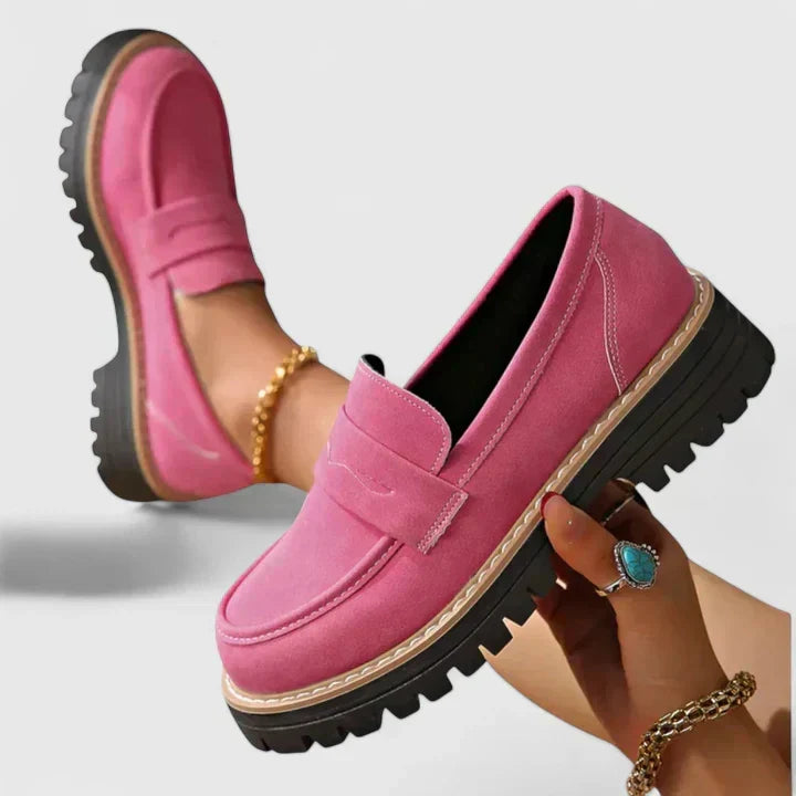 Women's Loafers Cushioned Footbed Slip-On Treaded Sole