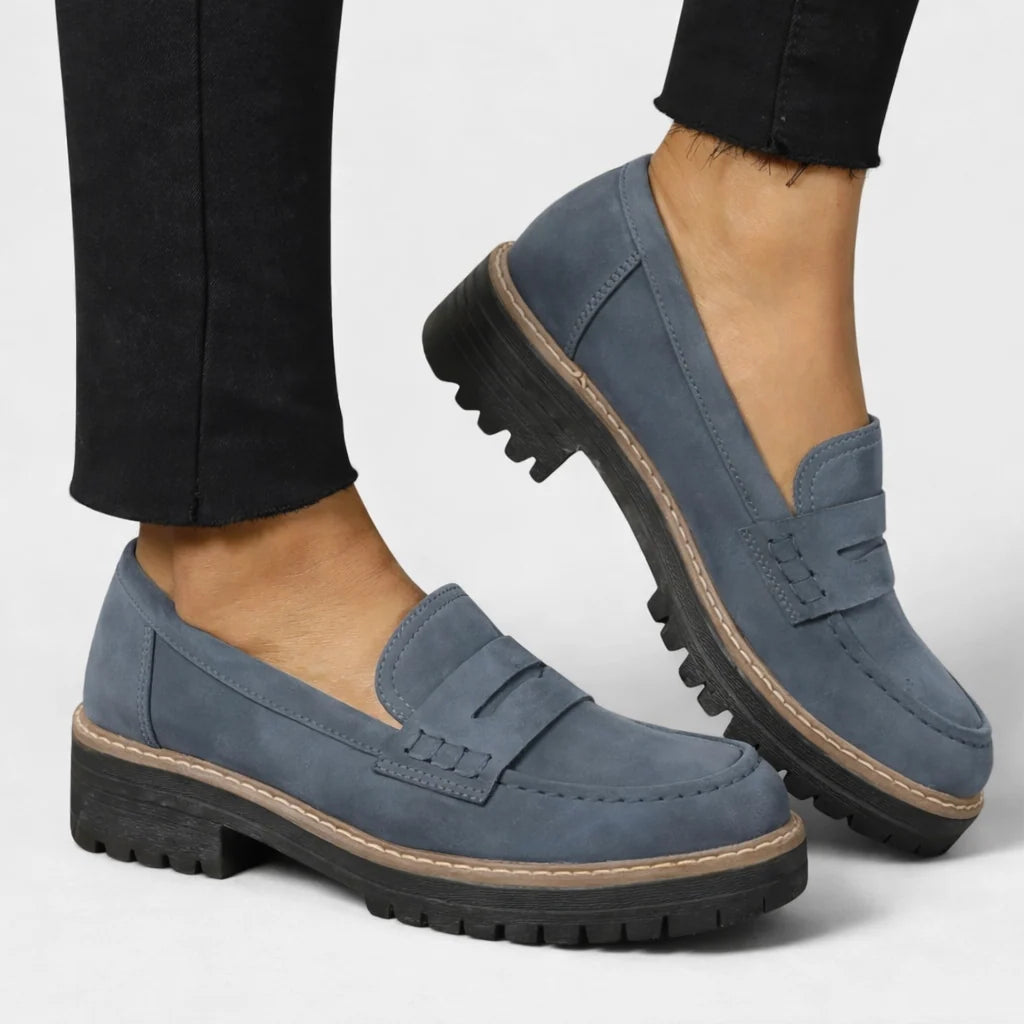 Women's Loafers Cushioned Footbed Slip-On Treaded Sole