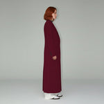 Women's Long Coat Slim Fit Mid-Calf Lined With Structured Shoulders