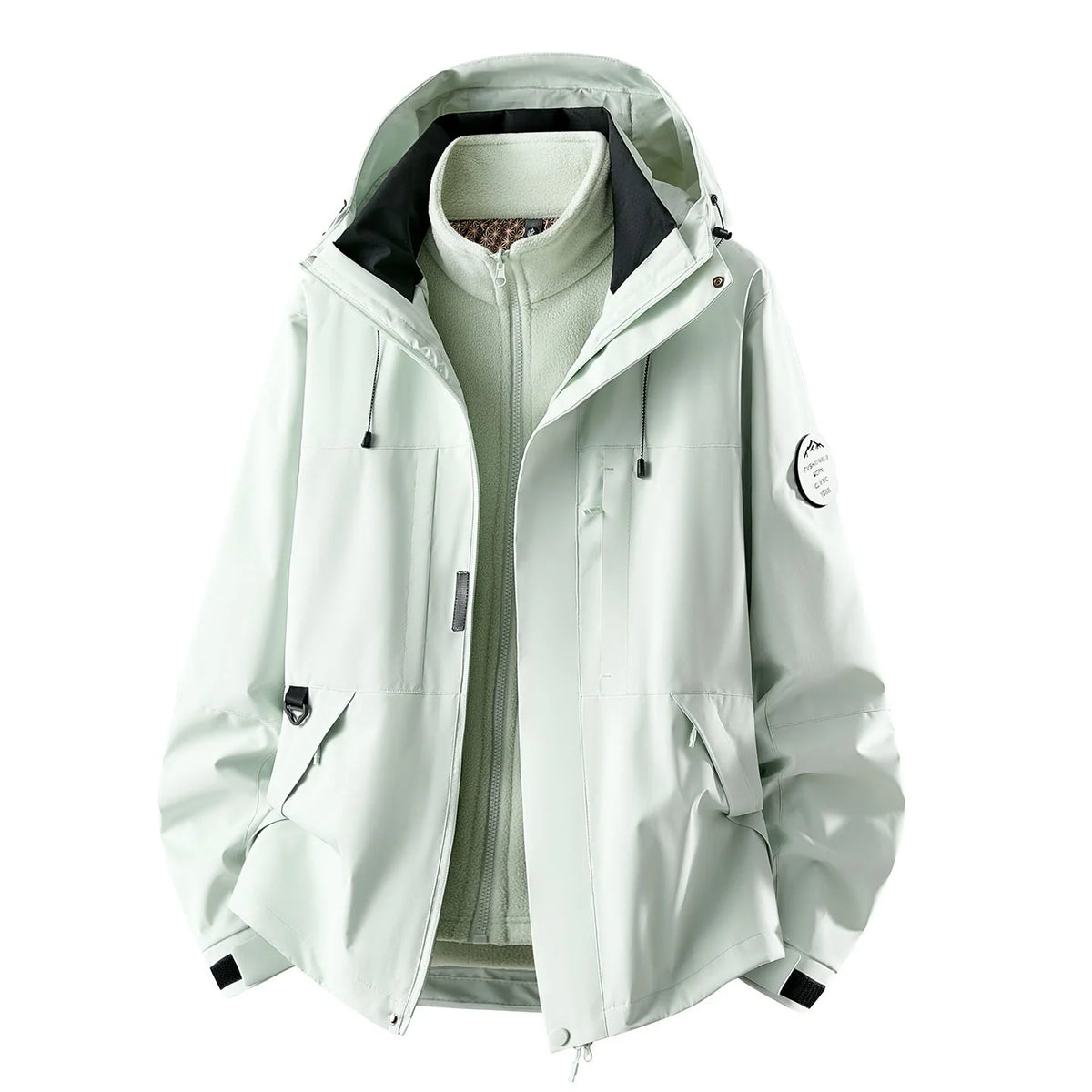 Women's Outdoor Jacket Waterproof 3-in-1 Detachable Fleece Liner