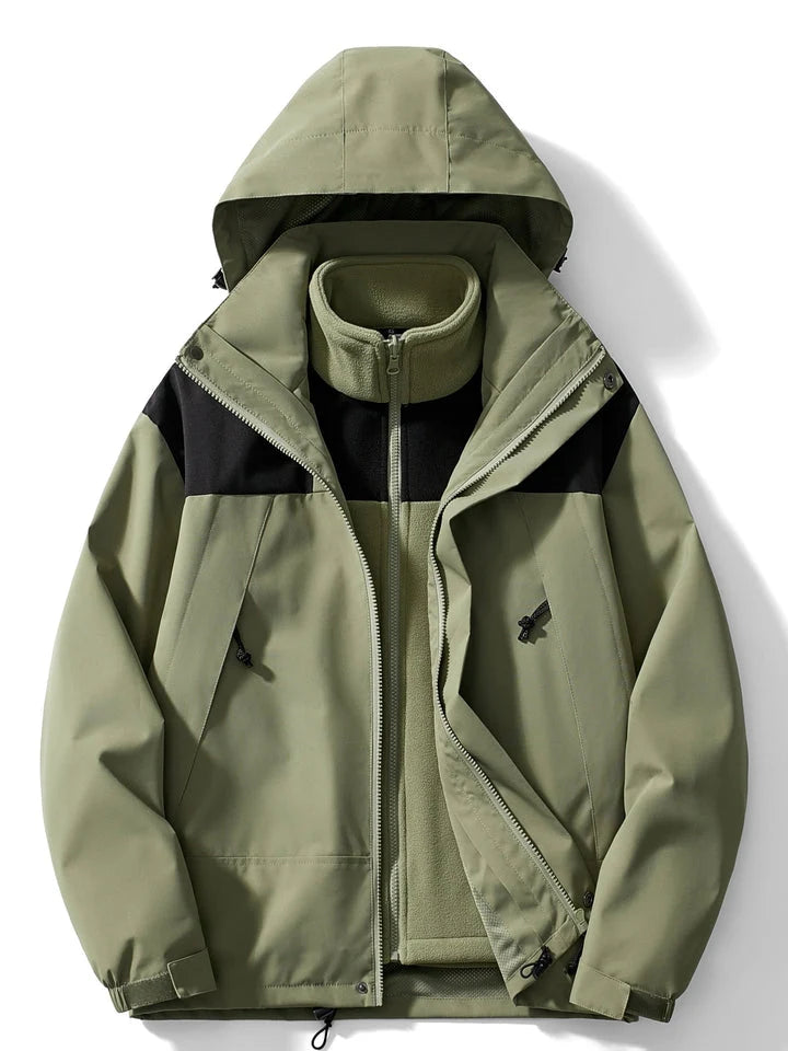 Women's Parka 3-in-1 Waterproof Windproof Removable Fleece Lining