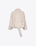 Women's Pea Coat Cotton Blend Adjustable Belted Waist