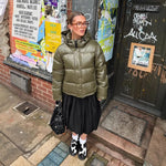 Women's Puffer Jacket Cropped Water-Repellent Fixed Hood