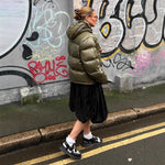 Women's Puffer Jacket Cropped Water-Repellent Fixed Hood