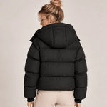 Women's Puffer Jacket Quilted Padded Oversized Hood Full Zip