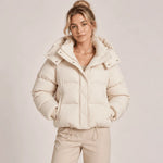 Women's Puffer Jacket Quilted Padded Oversized Hood Full Zip