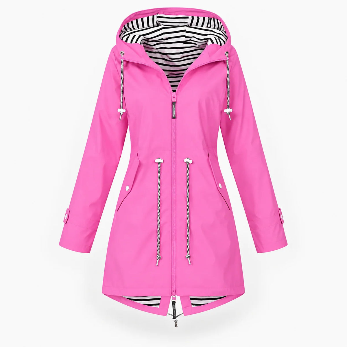 Women's Rain Jacket Waterproof Longline Adjustable Hood