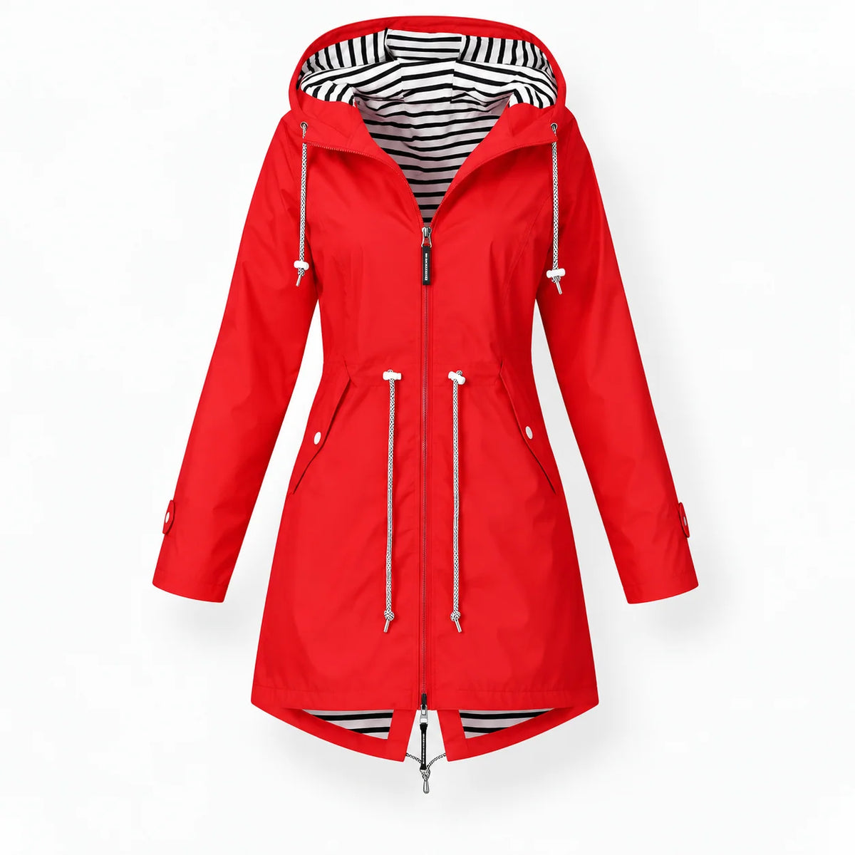 Women's Rain Jacket Waterproof Longline Adjustable Hood