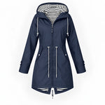 Women's Rain Jacket Waterproof Longline Adjustable Hood