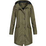 Women's Rain Jacket Waterproof Windproof Long Hooded Design