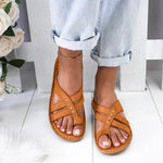 Women's Sandals Orthopedic Footbed Padded Crisscross Straps Shock-Absorbing Sole