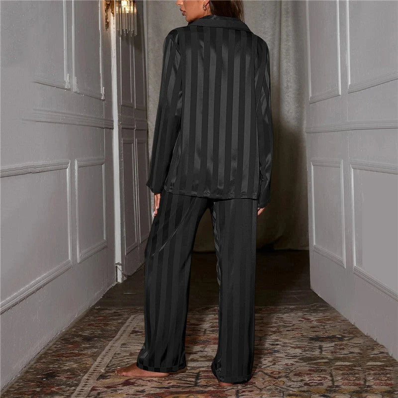 Women's Silk Pajama Set Soft Blouse & Pants for All Seasons