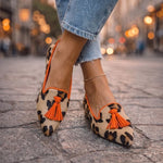 Women's Slip-On Flats Brushed Flannel Pointed Toe Cushioned Lining